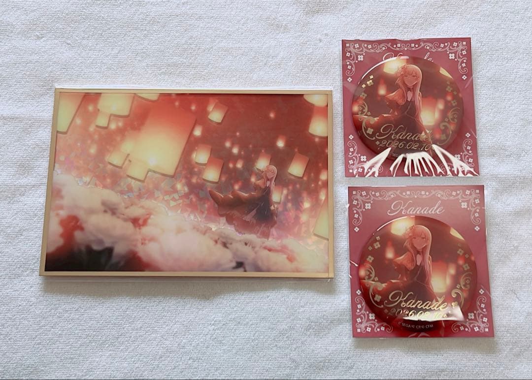 プロセカ 宵崎奏 はぴこれ アクリル色紙賞B 箔押し缶バッジ賞B セット