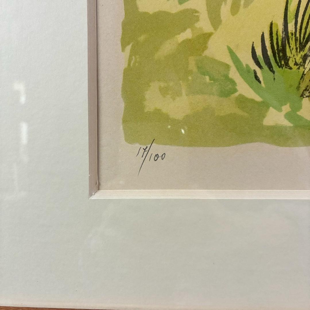 イヴ・ブライエ 風景画 リトグラフ 大作 直筆サイン入り 古径額 南フランス