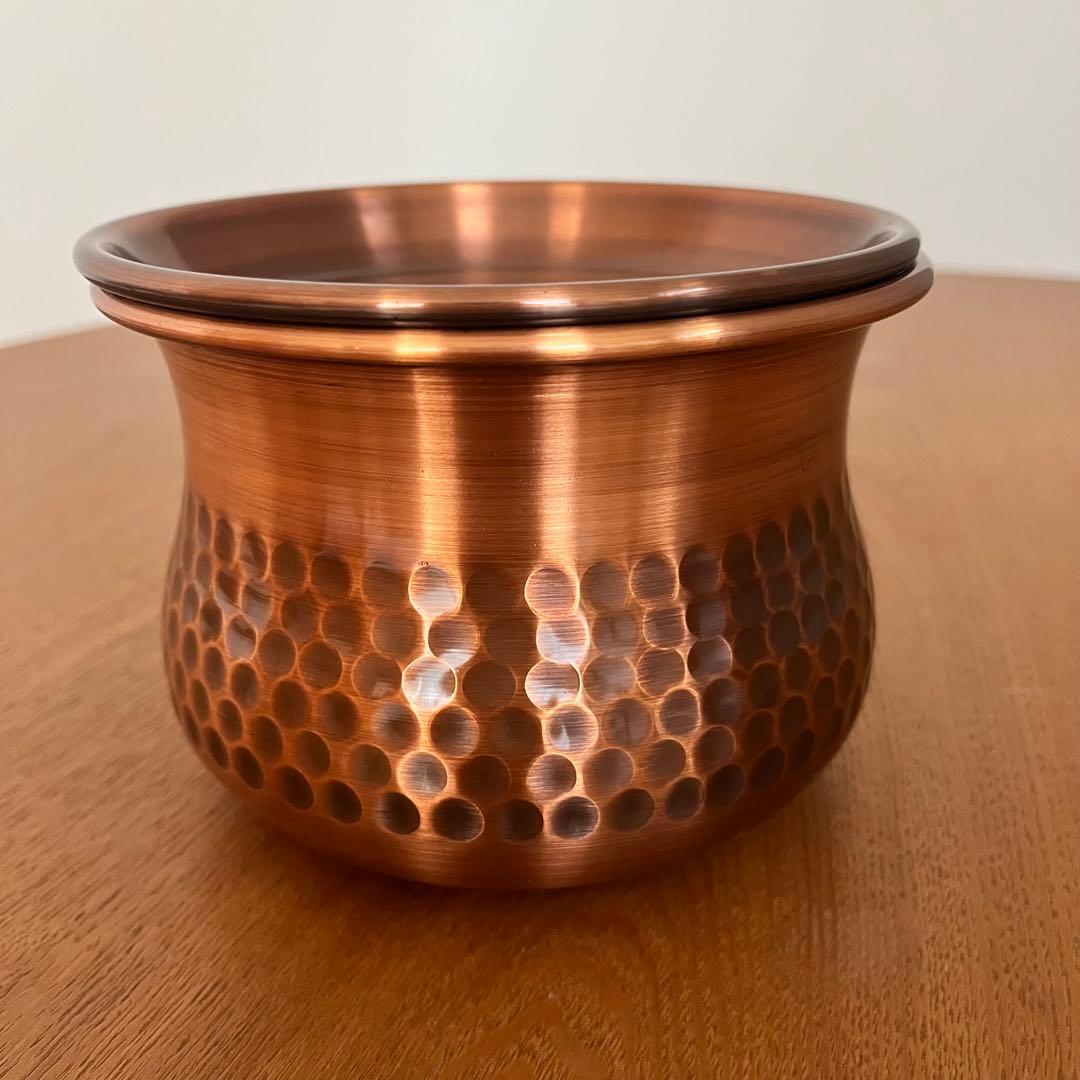 【新品】【未使用】　茶道具　鎚目純銅　建水