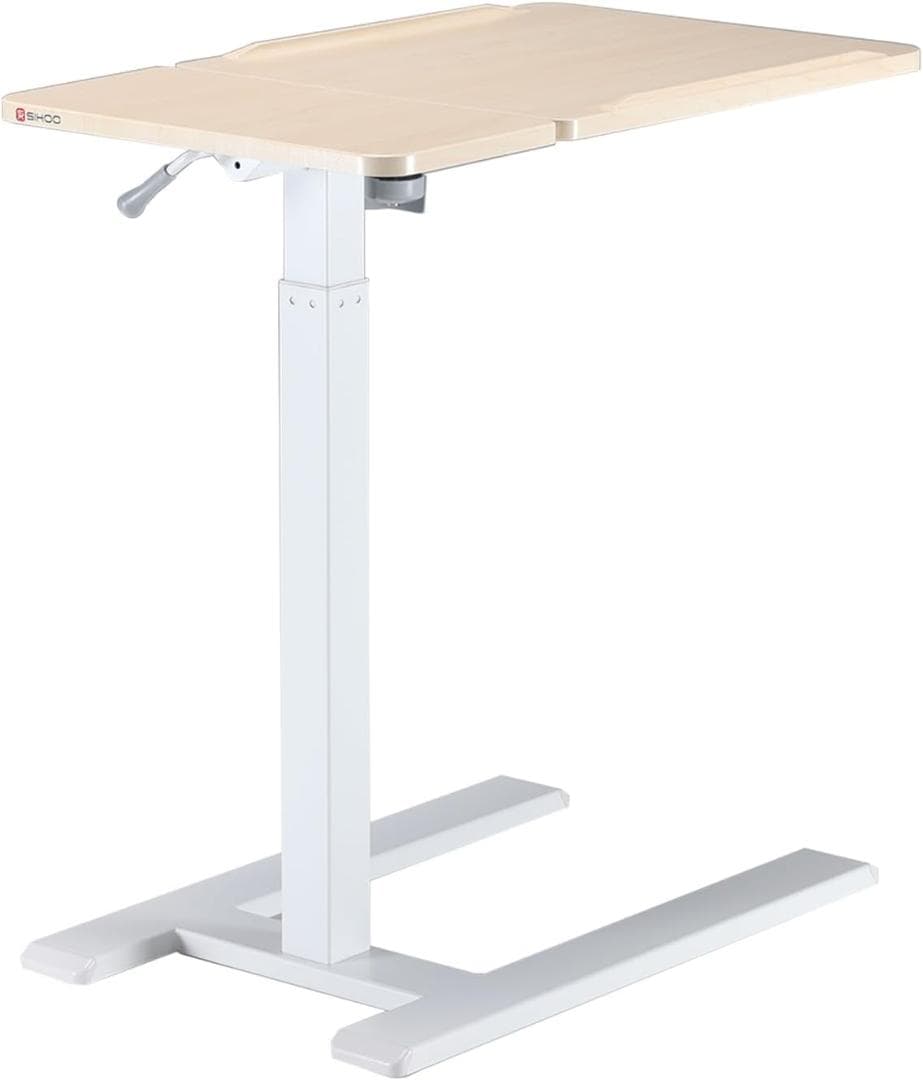 D01 昇降デスク キャスターあり 空気圧式 自宅用 オフィス用 ベッドデスク