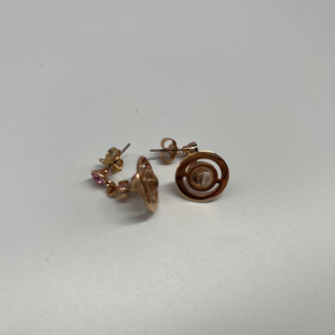 極美品 ヴィヴィアンウエストウッド ピアス タイニー オーブ ピンクゴールド