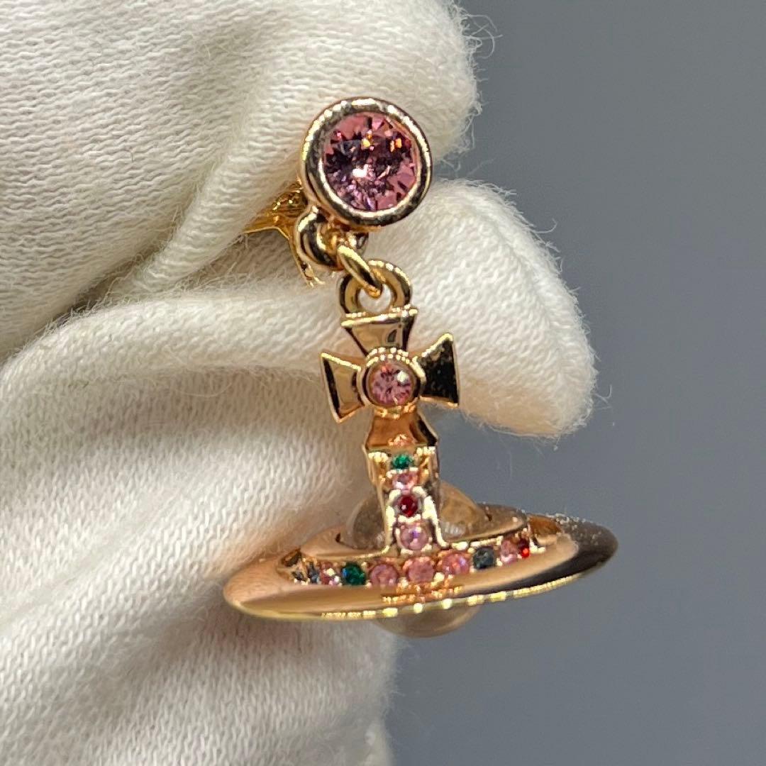 極美品 ヴィヴィアンウエストウッド ピアス タイニー オーブ ピンクゴールド