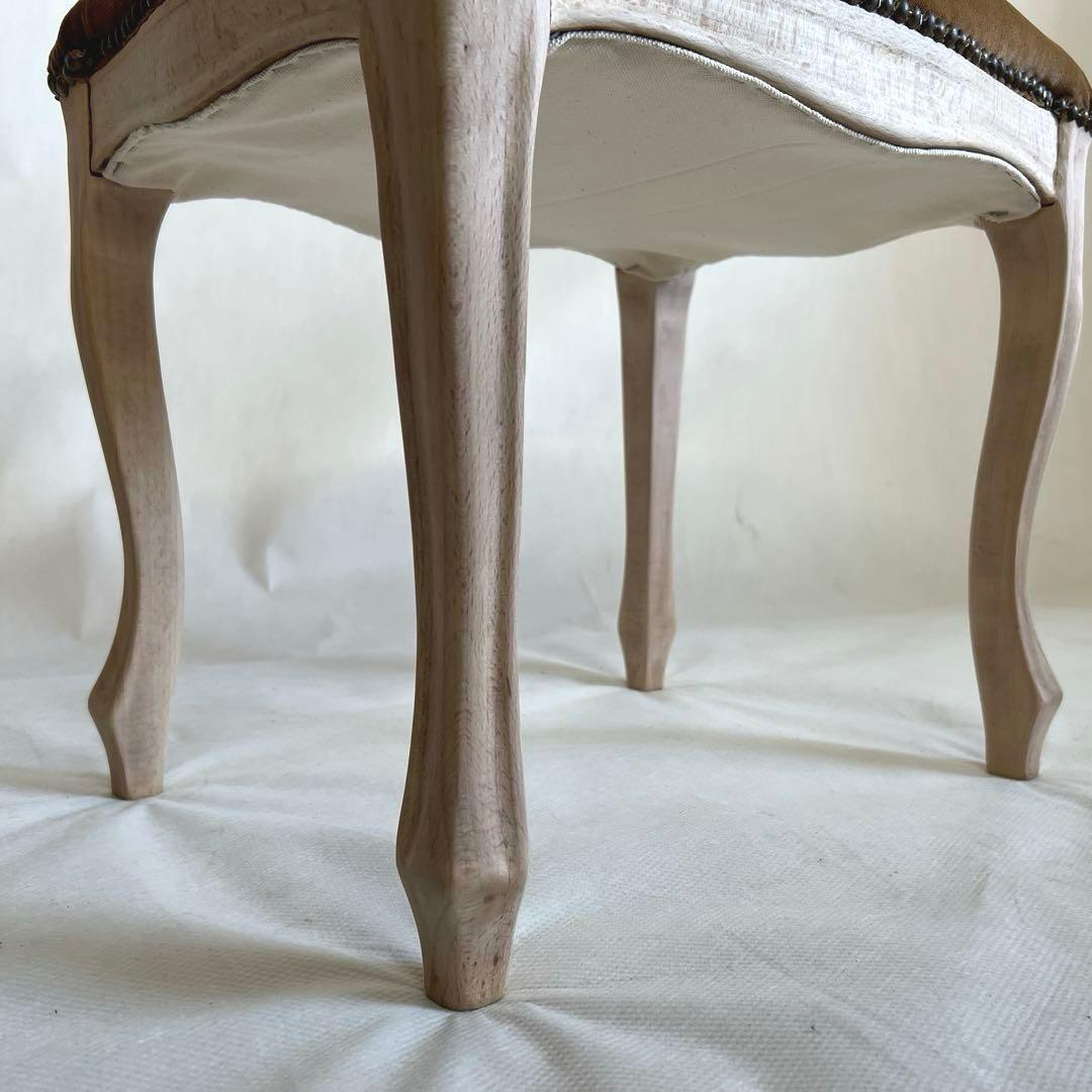 猫脚スツール・茶色 木製フレーム