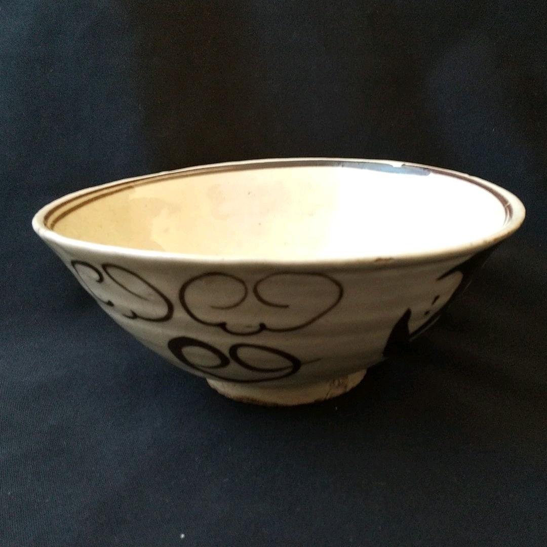 中国  磁州窯  茶碗  絵高麗 古箱 箱書きあり 貴重  骨董  茶道具