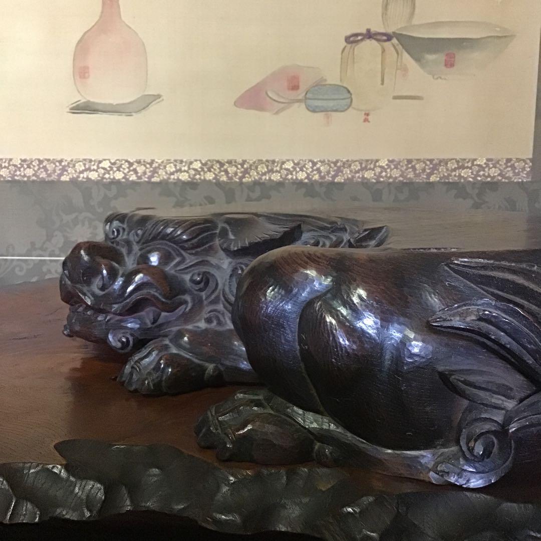 置物台　幕末〜明治　欅材　富豪床ノ間　傳立川和四郎富種