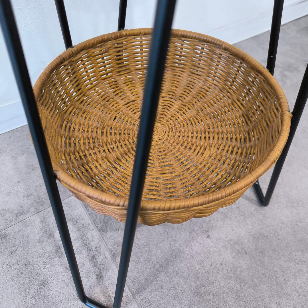 美品　IDEE　イデー　サイドテーブル　アイアン　かご