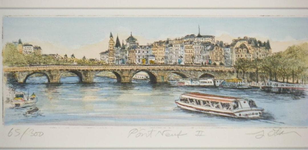 【真作】版画　織田義郎　銅版画　風景画　個展多数開催　名品　T15