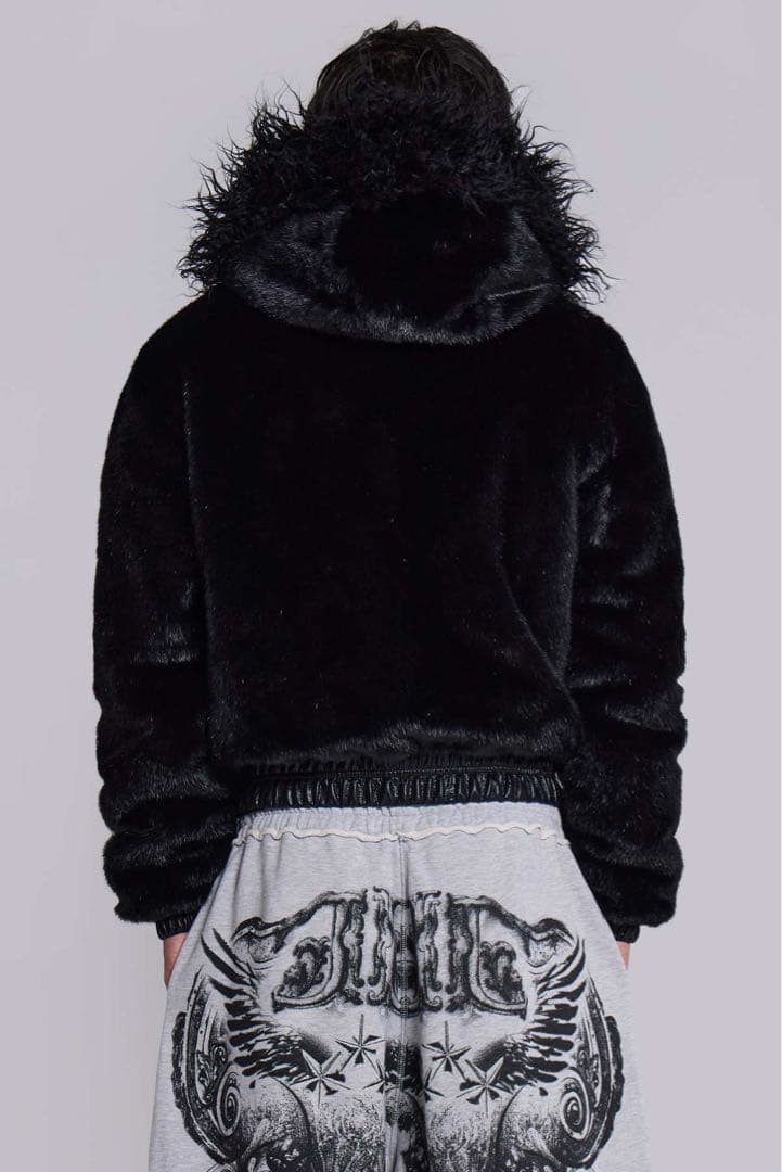 Jaded London Raven Faux Fur Jacket ブラック