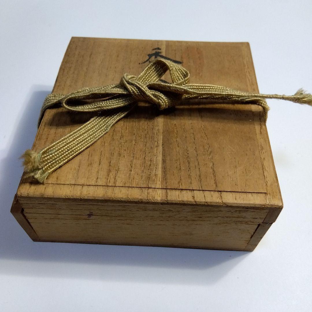 京都　蒔絵　香合　共箱　漆器　天然木　内金泊　合わせ銀輪造り