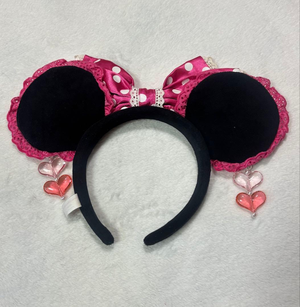 ディズニー　カチューシャ　ピンク　ミニー　イヤリング　水玉　パルパルーザ