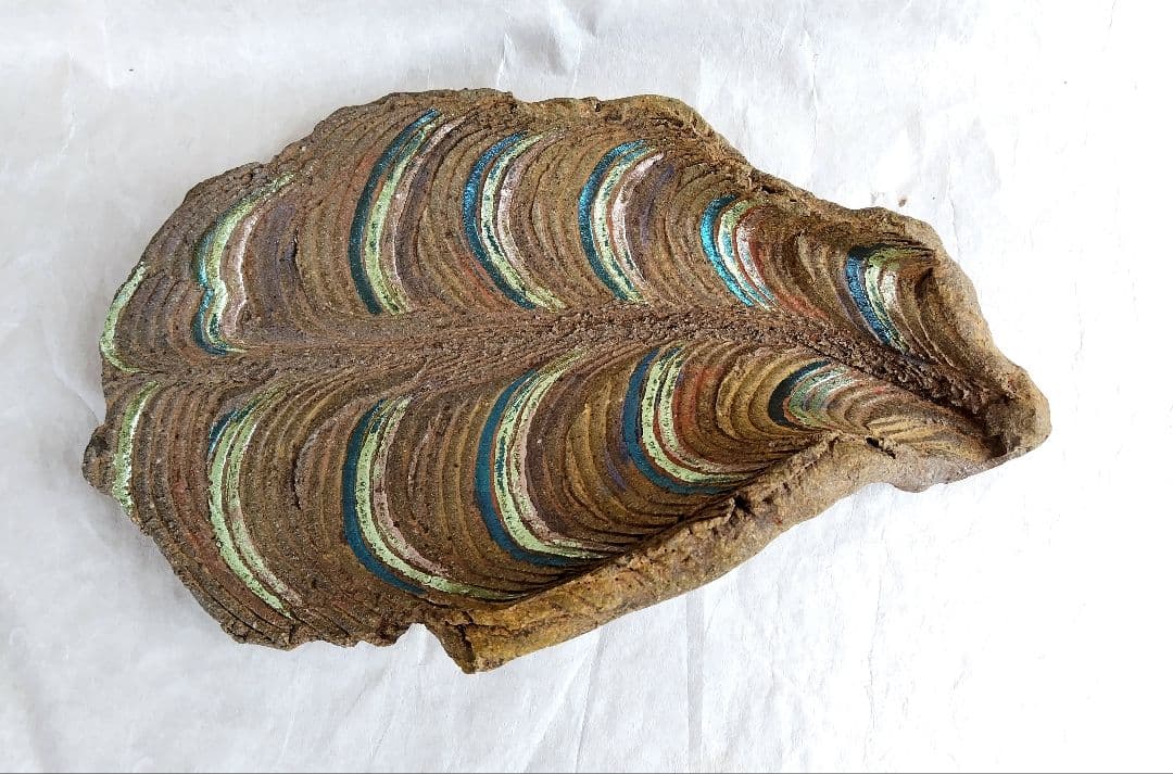 葉化石皿 (杉浦康益 作)