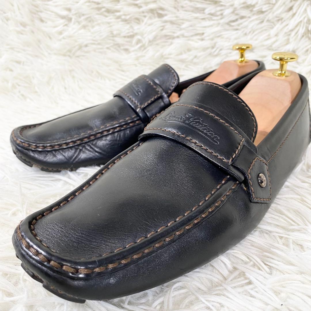 LOUIS VUITTON ルイヴィトン　レザー　ドライビングシューズ　革　黒