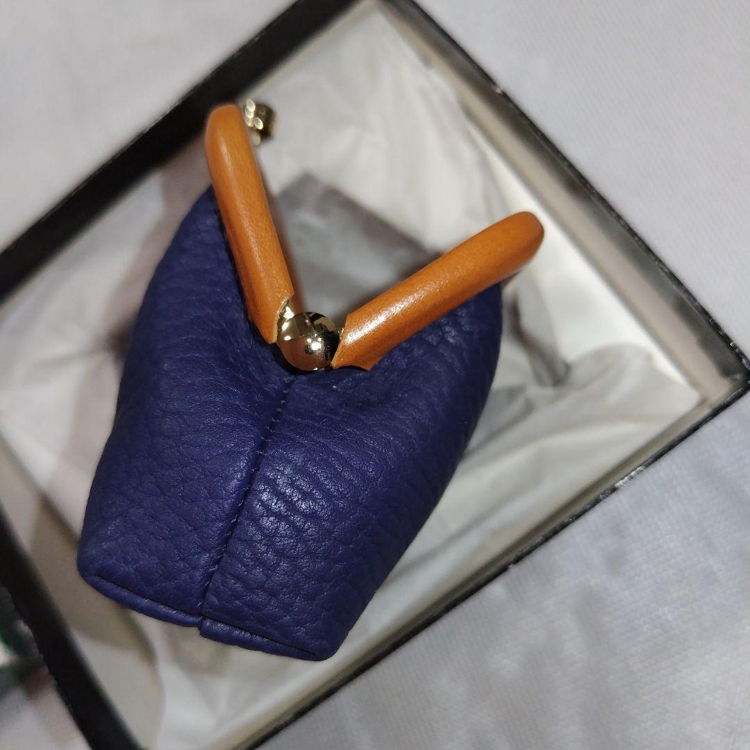 新品未使用☆ドゥーニーアンドバーグ　がま口財布、小物入れ　紺色　革製