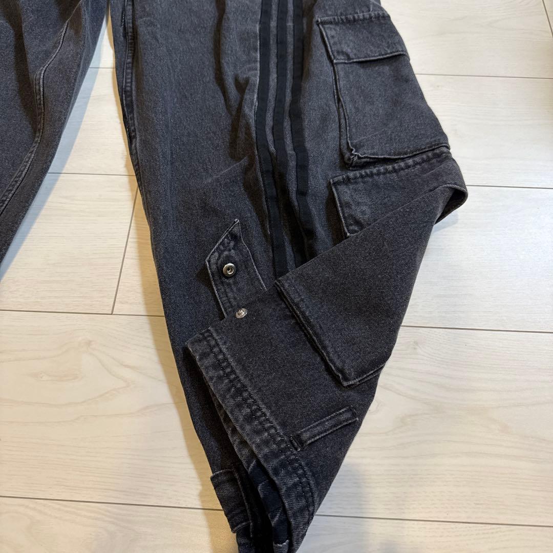 【新品】25adidas ADILENIUM デニムカーゴパンツ 黒国内正規品