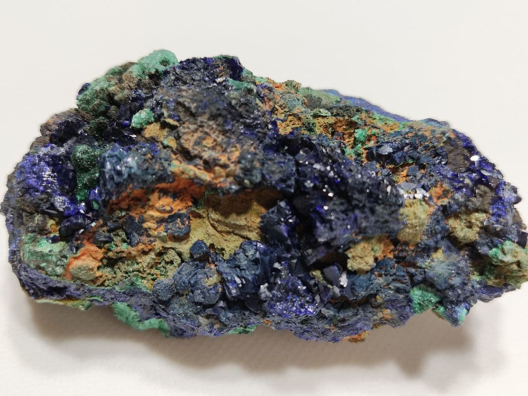 パワーストーン　天然石　マラカイトを伴うアズライト　原石　101g　No.983