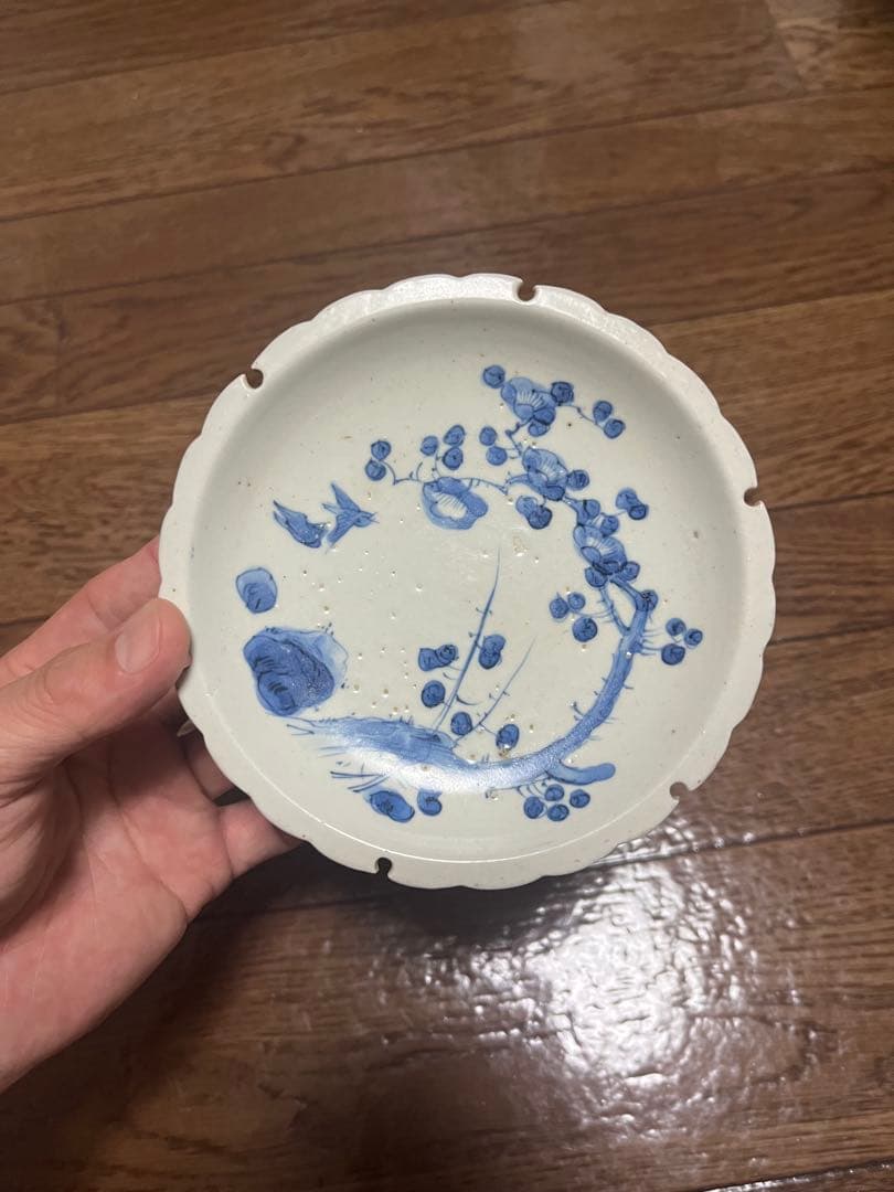 まとめて三脚無傷完品　古平戸　花鳥　民藝　民芸　藍九谷　初期伊万里　古染付