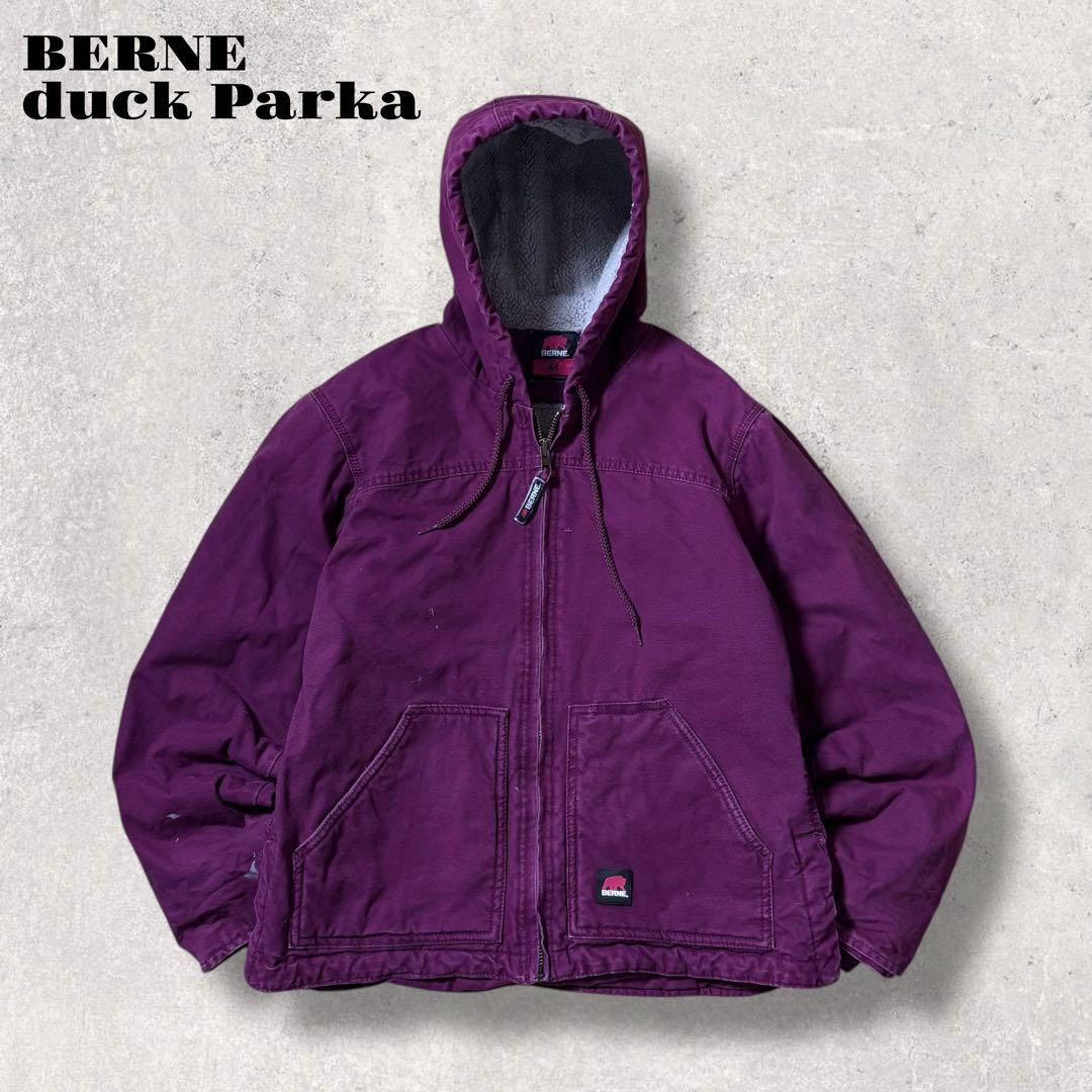 ぽ古着ダックパーカーアクティブジャケット短丈90s裏ボアジップフーディース