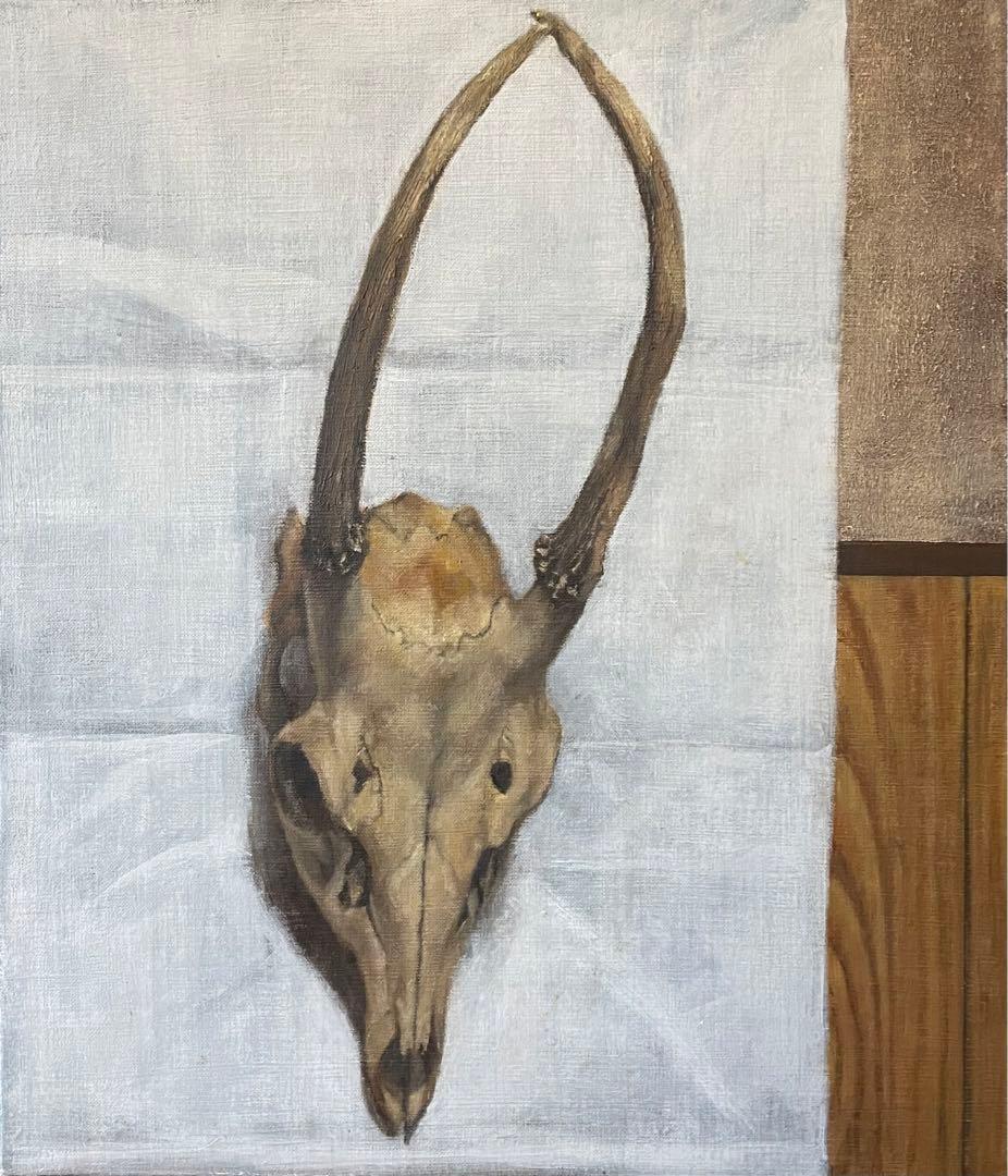 F10 油絵『鹿の骨の習作』