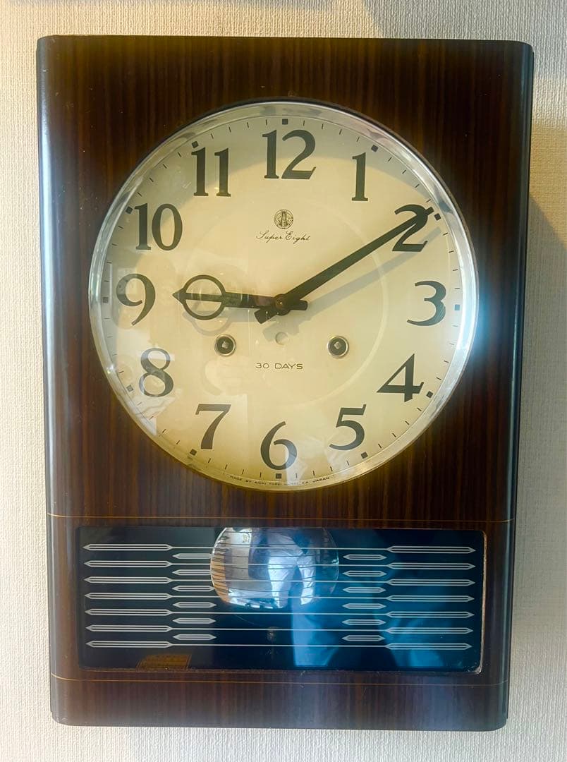 AICHI愛知30DAY振り子時計ゼンマイ掛け時計柱時計ボンボン時計昭和レトロ