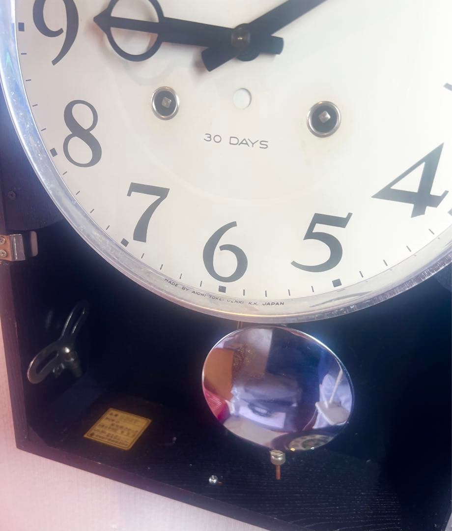 AICHI愛知30DAY振り子時計ゼンマイ掛け時計柱時計ボンボン時計昭和レトロ
