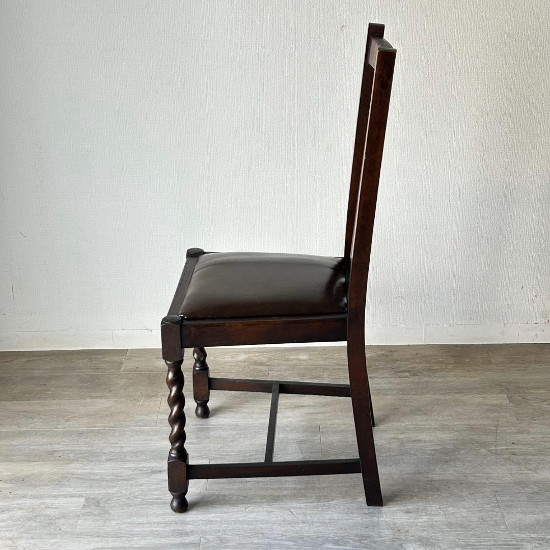 イギリス アンティーク 家具 ハイバック ダイニング チェア 椅子 420A4