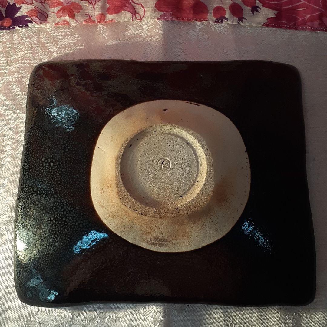 本日限定値引き❤️故、加藤　仁　作　油滴天目平皿
