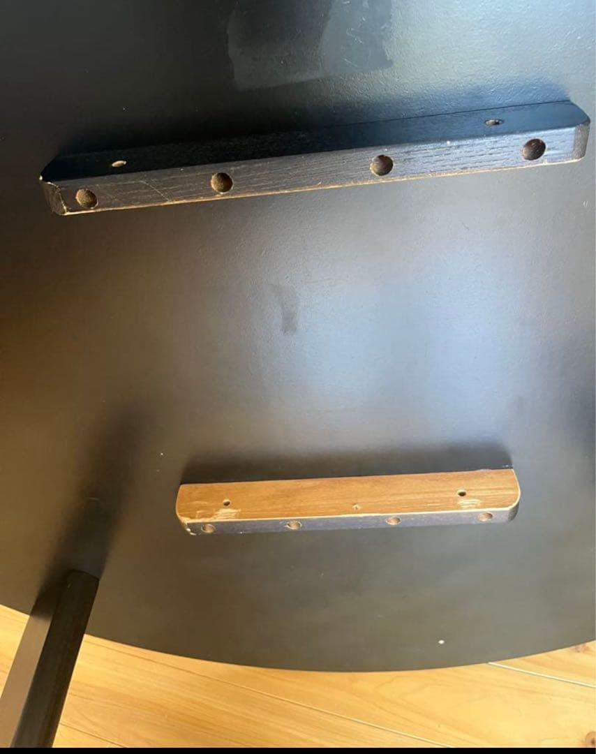 大きいダイニングテーブル　丸テーブル　円卓　木製テーブル　黒　送料無料