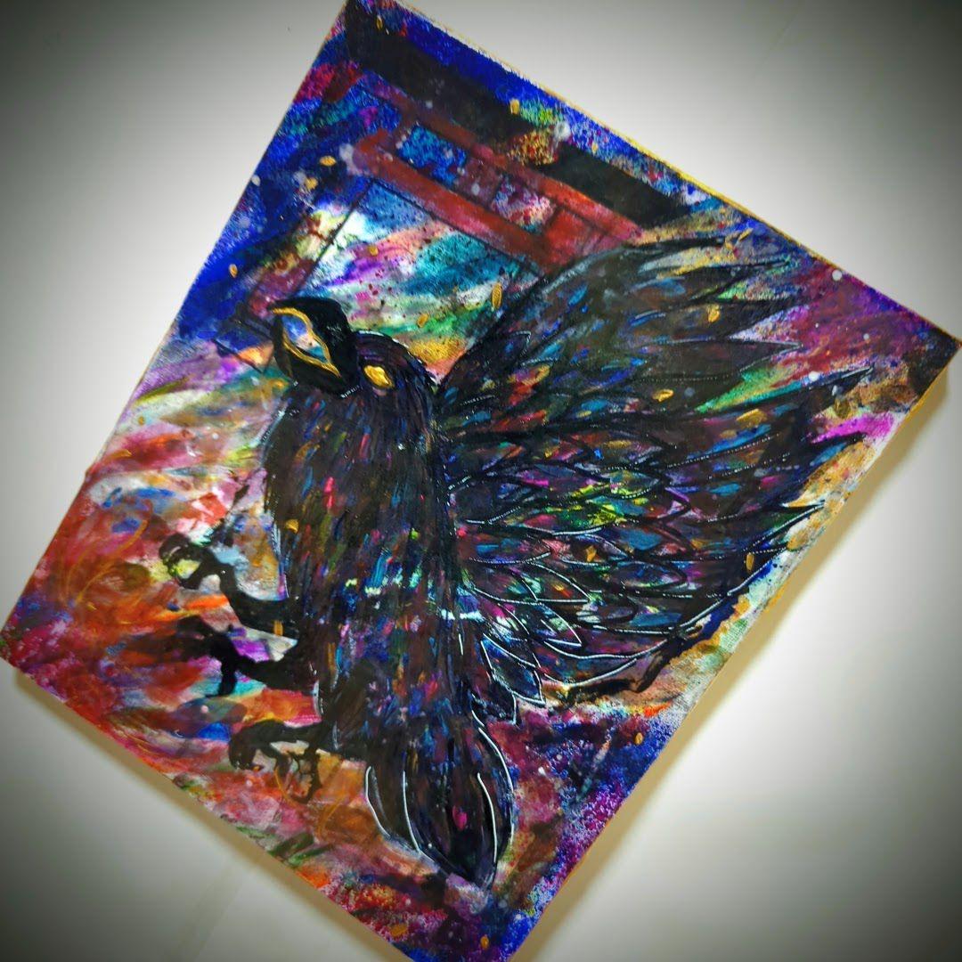 【一点物/原画】八咫烏と鳥居【F3号】【一点物/原画】