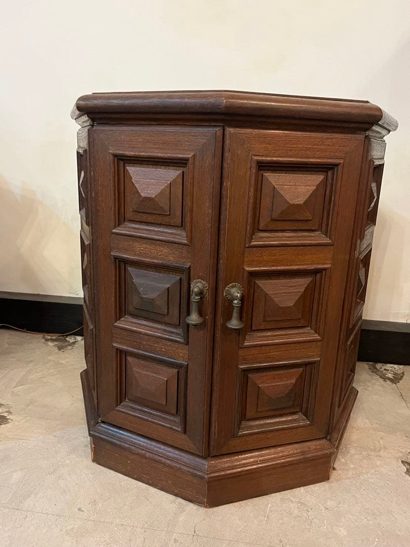 スペイン　アンティーク　オクタゴンサイドテーブル