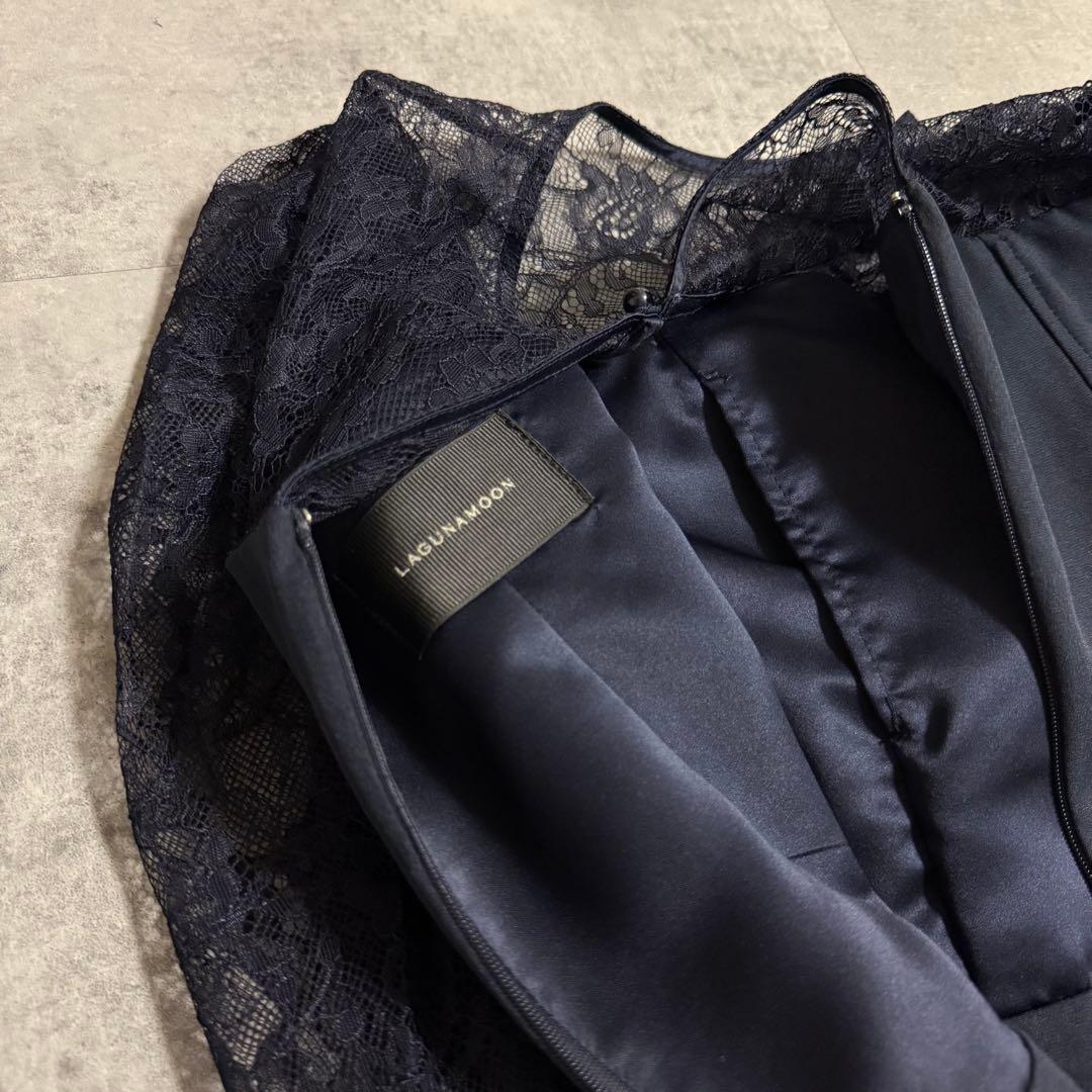 本日限定価格★ラグナムーン オケージョン スリーブレースカッティングドレス M