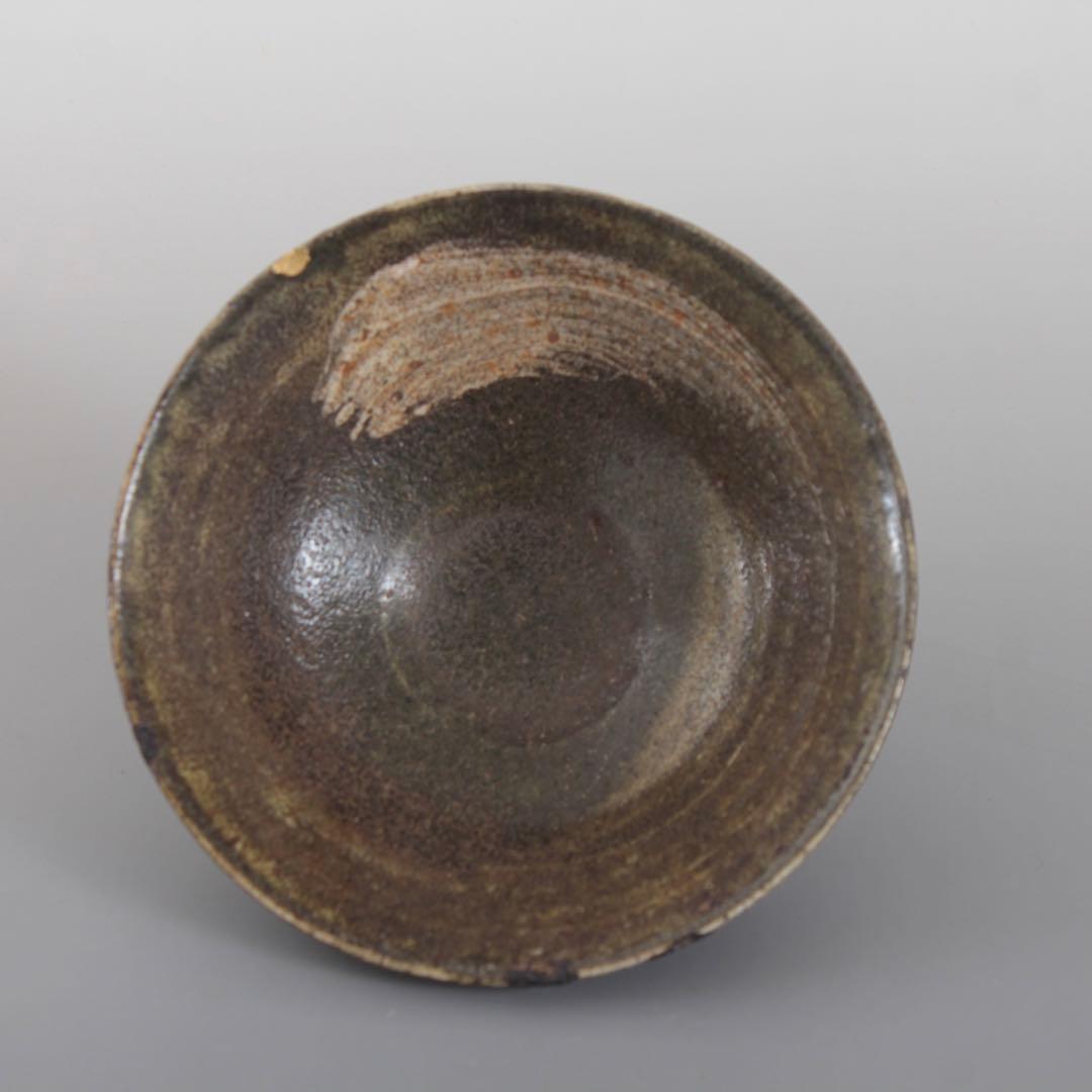 「初雪」はけめ 茶碗 加藤石春 茶道具 古美術 古道具 アンティーク