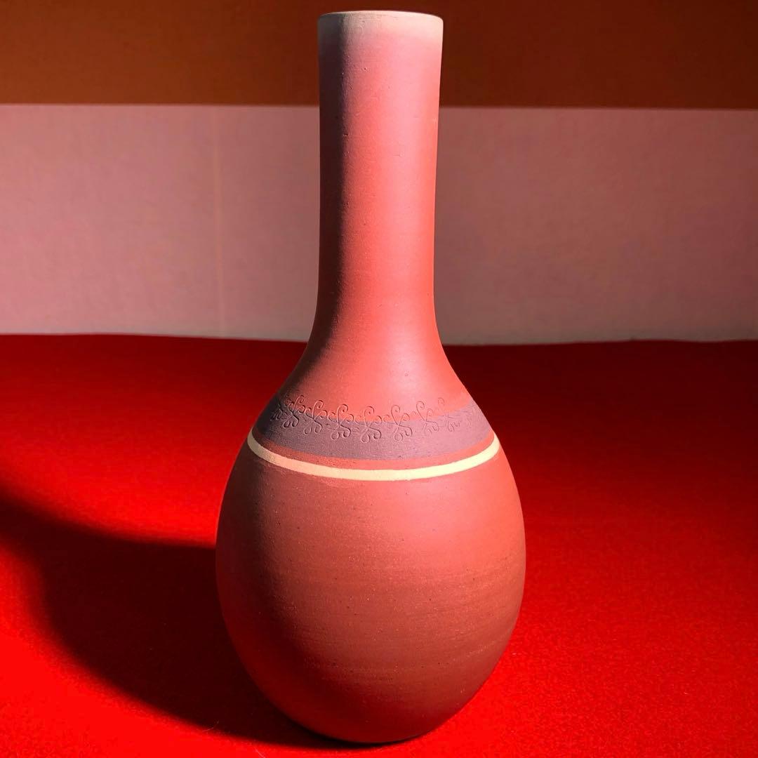 【茶道具】今井政之作　象嵌輪彩花瓶