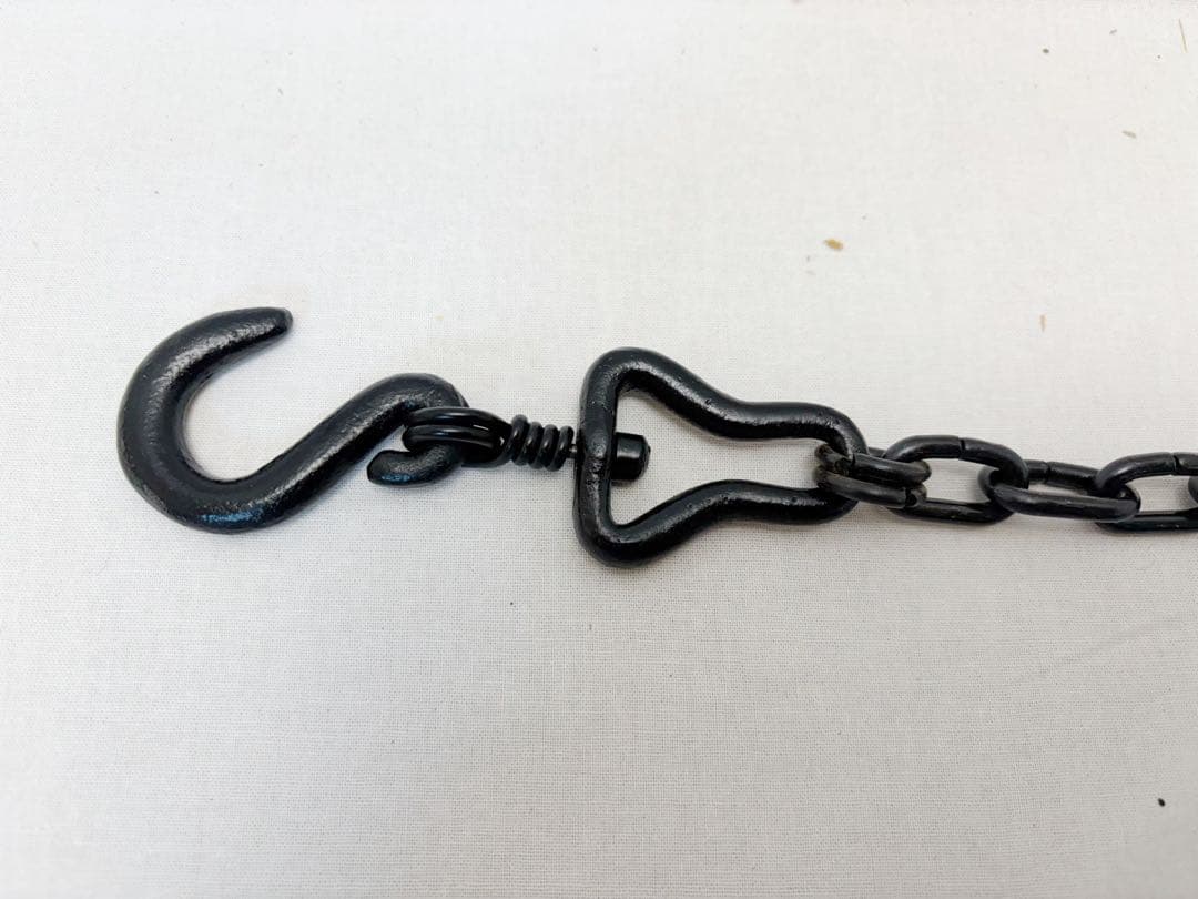 未使用 茶道具 金工師 木村清五郎作 釚鎖弦道具 釜環 鎖 弦 釣釜道具 共箱