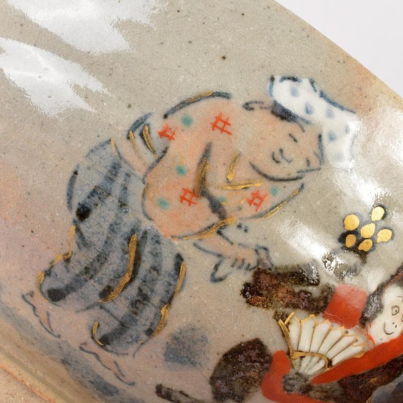 茶道具　京焼　寺尾陶象作　乾山猿回　茶碗　共箱　V　6529