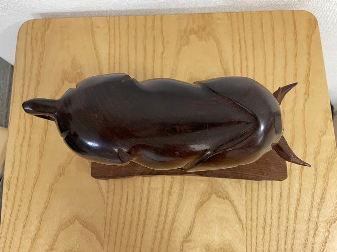 木製の雄牛の像 牡牛 ブル おうし Wooden Bull Mexico