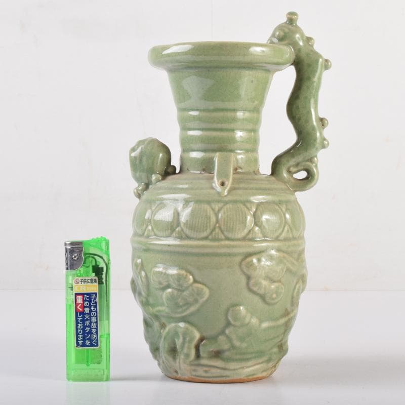 中国　龍泉窯　青磁　神獣口　執壷　水注　C　6958