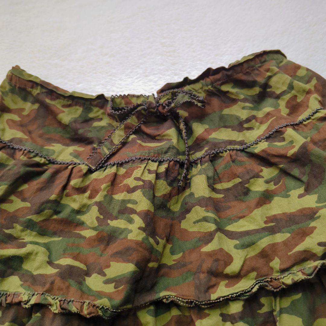 ワンダフルワールド カネコイサオ 迷彩柄 フリル付き フレアスカート