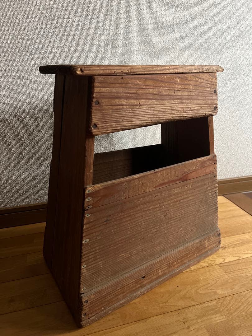 踏み台　木製スツール　花台　古道具　レトロ雑貨　昭和レトロ　アンティーク雑貨