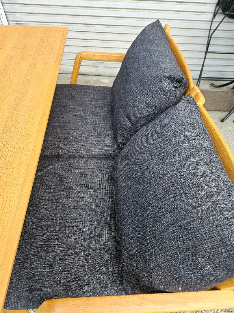 朝日木材加工 オーク材 ダイニングセット テーブル ベンチ 連結椅子 2脚セット