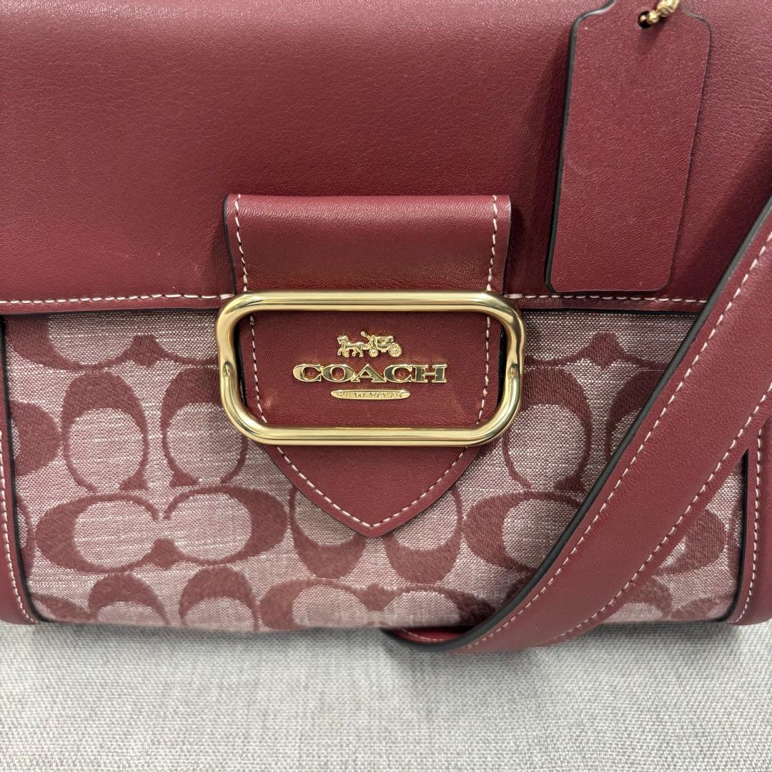 美品 COACH コーチ ハンドバッグ モーガン ショルダーバッグ シグネチャー