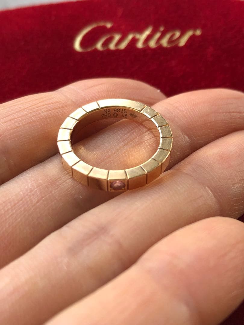 【値下げ】カルティエ　ラニエールリング　ピンクサファイア　48サイズ