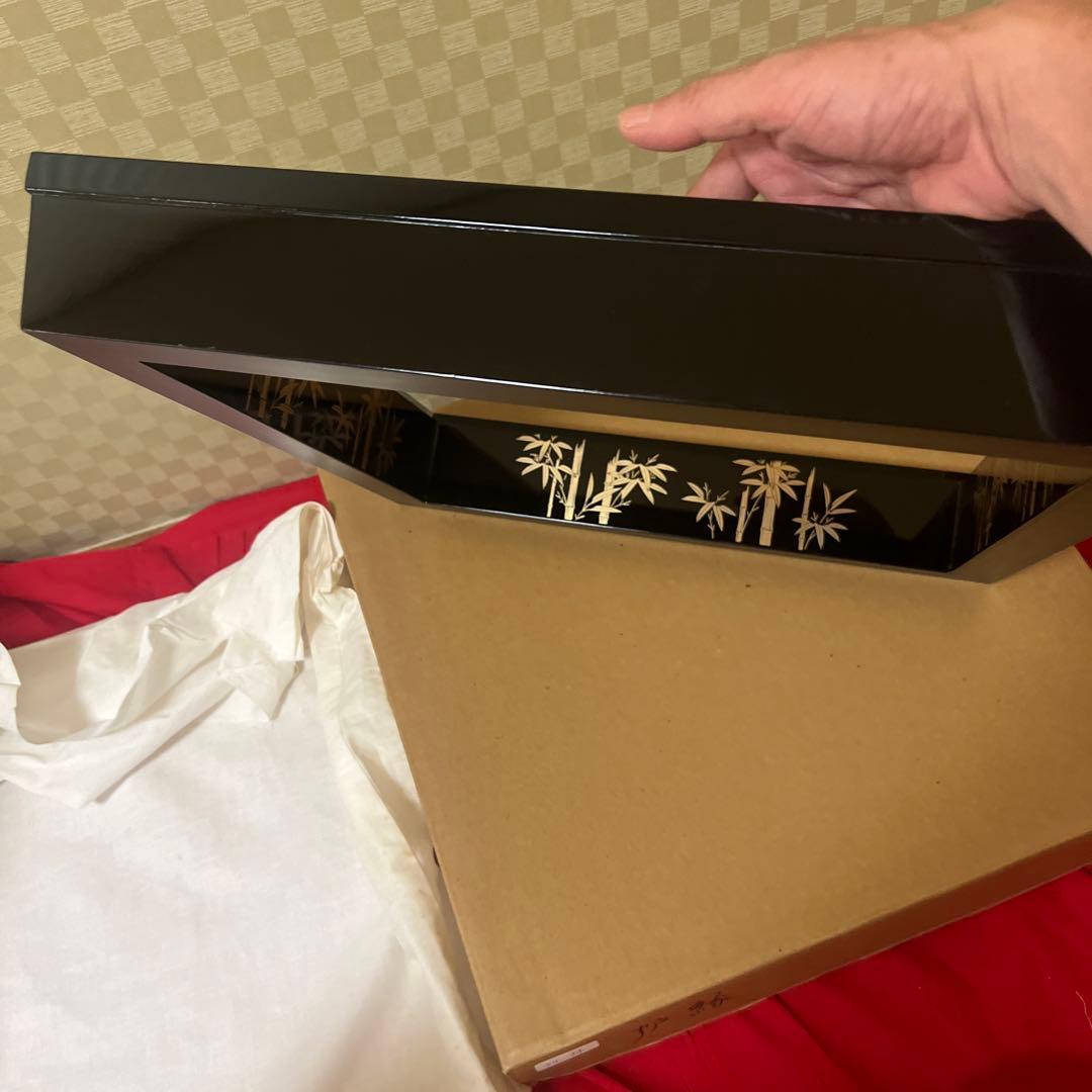 茶道具　金蒔絵　竹林　炉縁