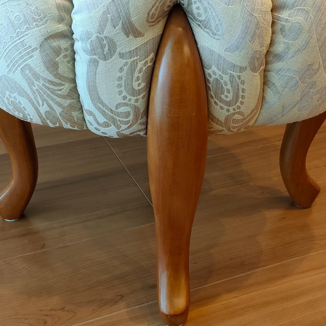 〈美品〉ロココ調　パンプキンスツール　猫脚　サイドチェア　オットマン