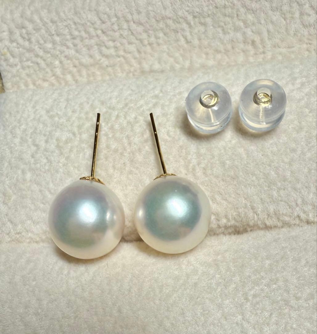 B608 アコヤ本真珠　18k金　ピアス　本物　海水 真珠　パール