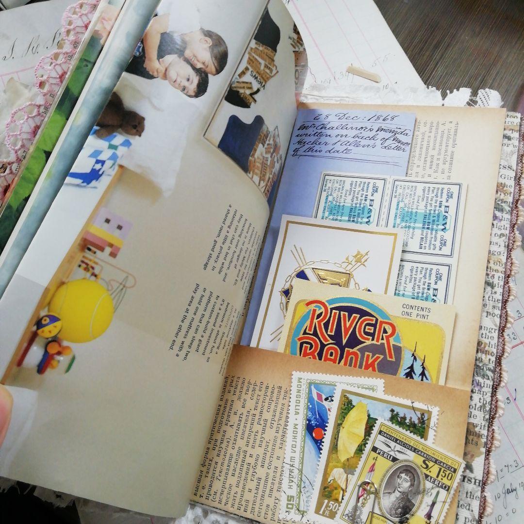 vintage pinkジャンクジャーナル　雑記帳　ヴィンテージ　お花と子ども