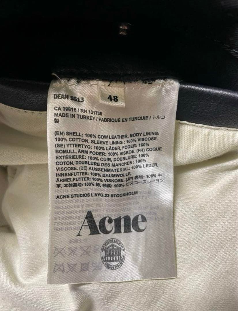 ACNE STUDIOS レザージャケット　シングルス　ライダースジャケット