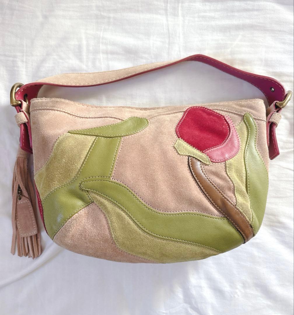 バッグ Vintage COACH Flower Patch Work Mini Bag