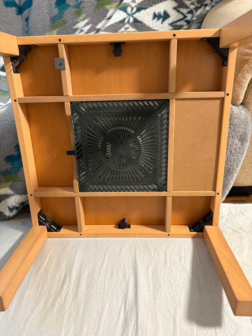 無印良品ナチュラル色 正方形こたつ 電熱ヒーター付き