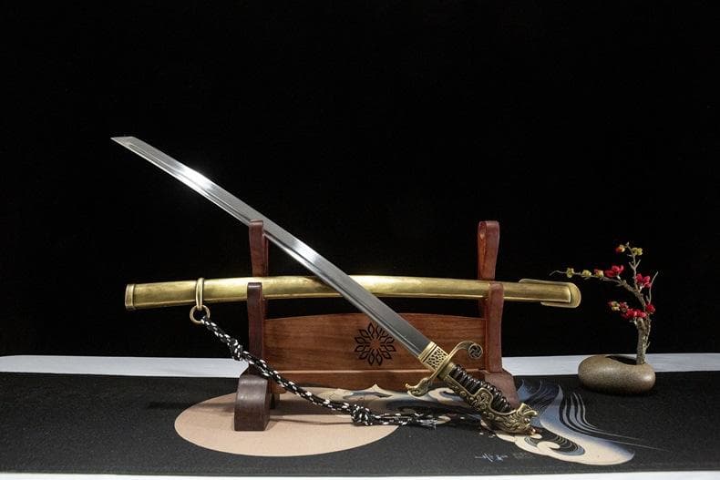 一体純銅模様鋼 日本刀 模造刀 居合刀 武士道 武蔵 鑑賞用 手鍛造打