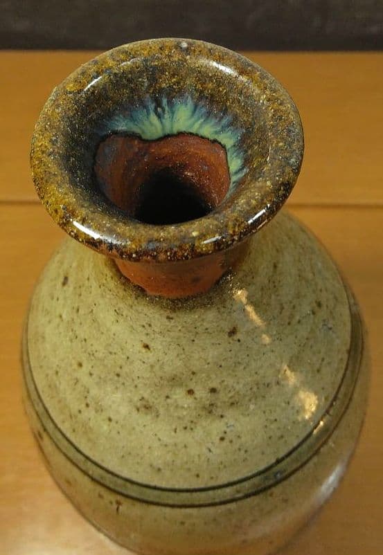 人間国宝 金城次郎 魚徳利 栞 共箱 無傷 壷屋焼 壺屋焼 やちむん 魚紋徳利